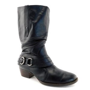 PAUL GREEN Black Leather Slouchy Boots 5.5US/3UK